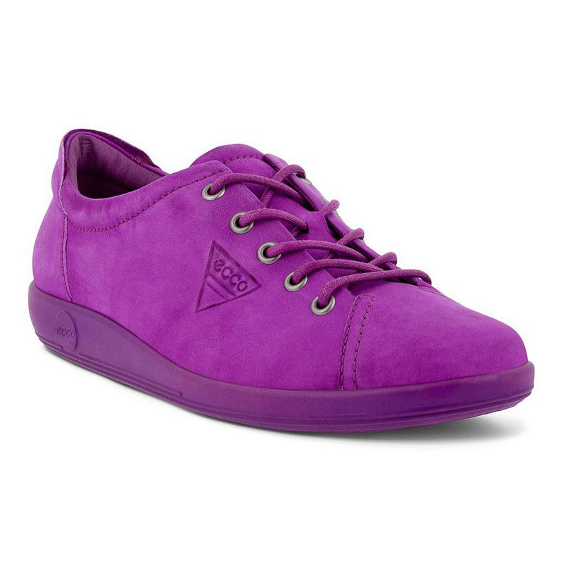 Women Flats Ecco Soft 2.0 - Sneakers Purple - India AHIWZP309